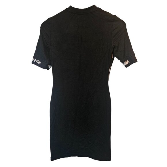 Ivy Park Tight Fit Mini Bodycon with Spellout Ribbon, Black White, Sz S - Picture 5 of 8